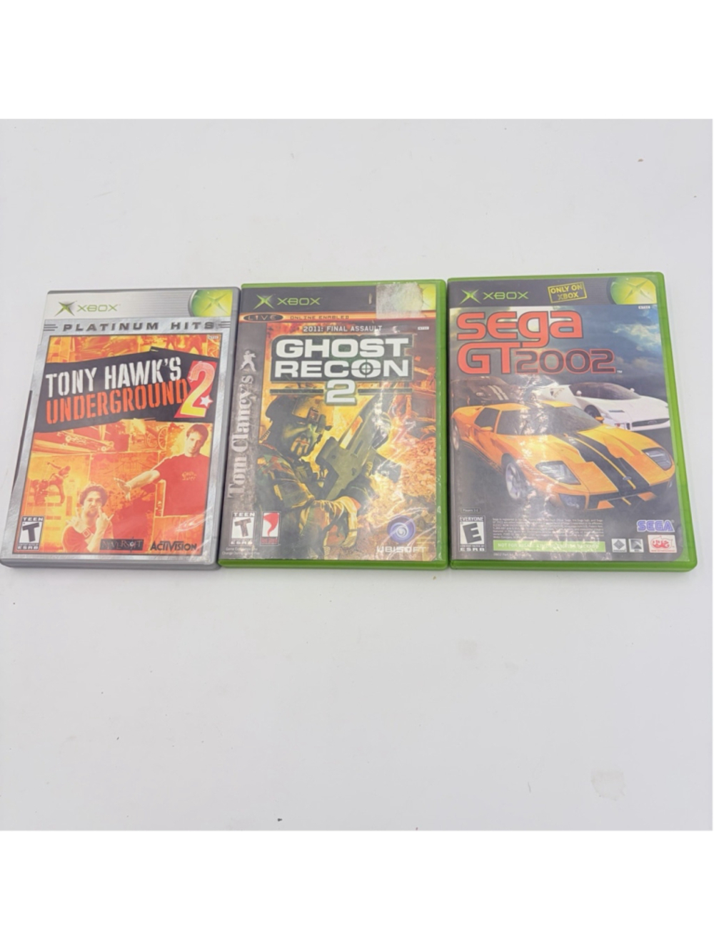 Xbox Game Lot JSRF Sega GT 2002 Tony Hawk Underground 2 Ghost Recon 2